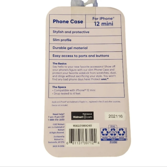 Onn. Iphone 12 Mini Glitter Phone Case 4' Drop Protection - Picture 3 of 4